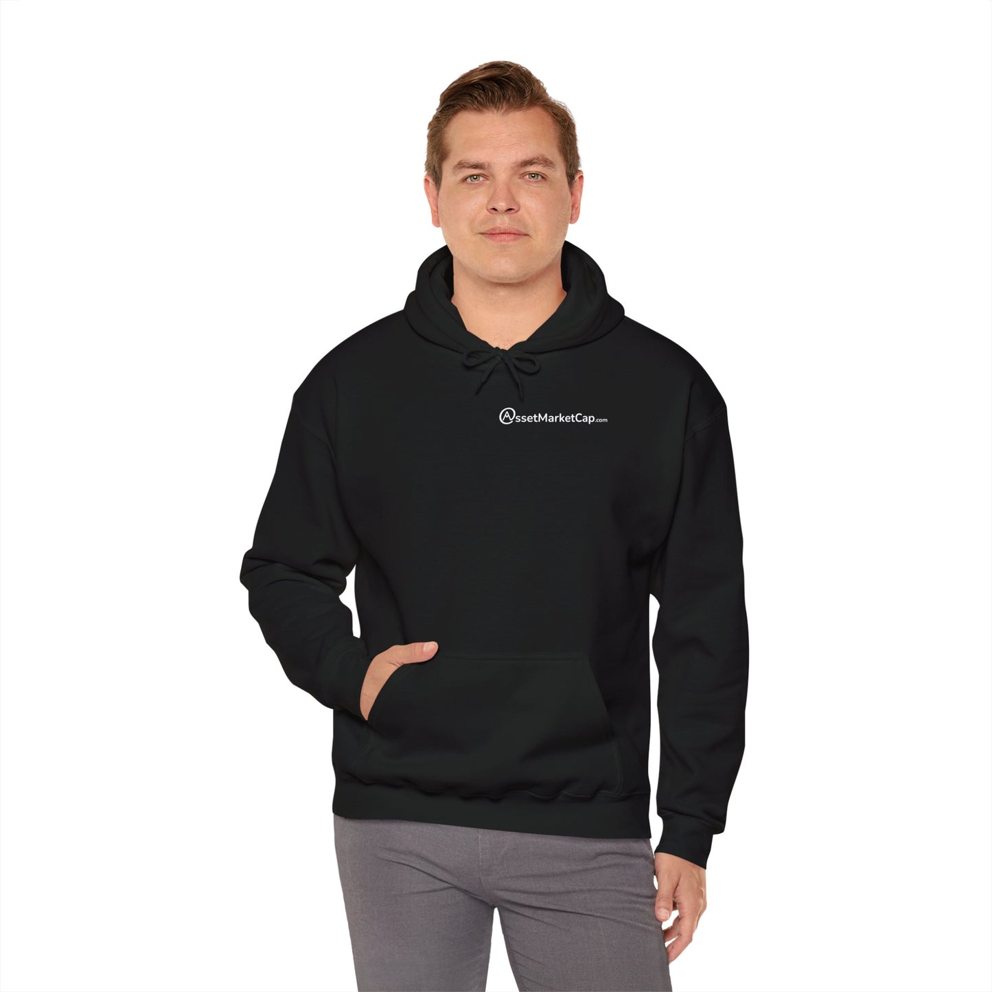 Unisex Heavy Blend™ Hoodie with AssetMarketCap.com Logo - Perfect for Casual Outings and Cool Days