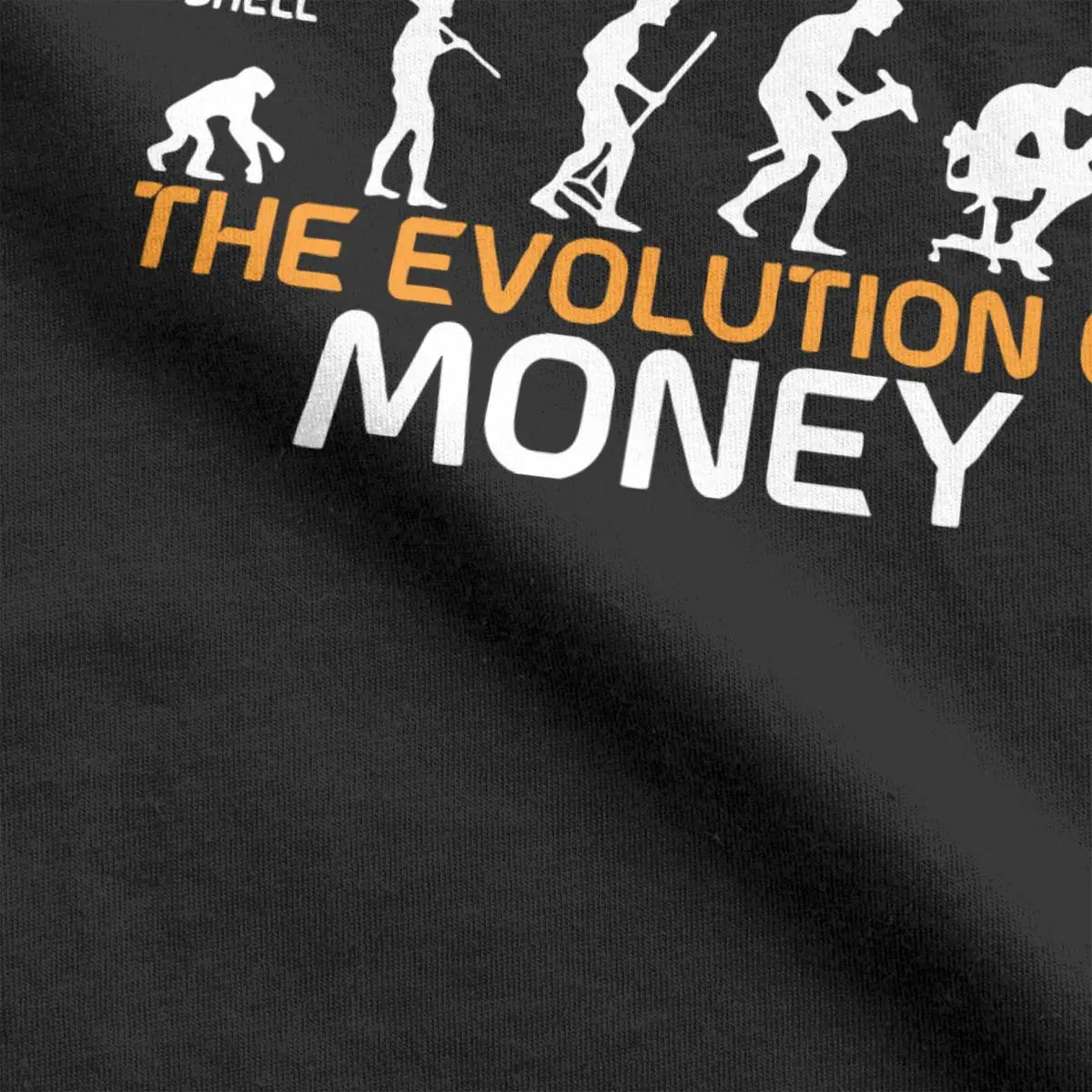 Men Women's T-Shirt The Evolution Of Money Funny Bitcoin Tees Crypto Coin Cryptocurrency T Shirts Plus Size Clothing